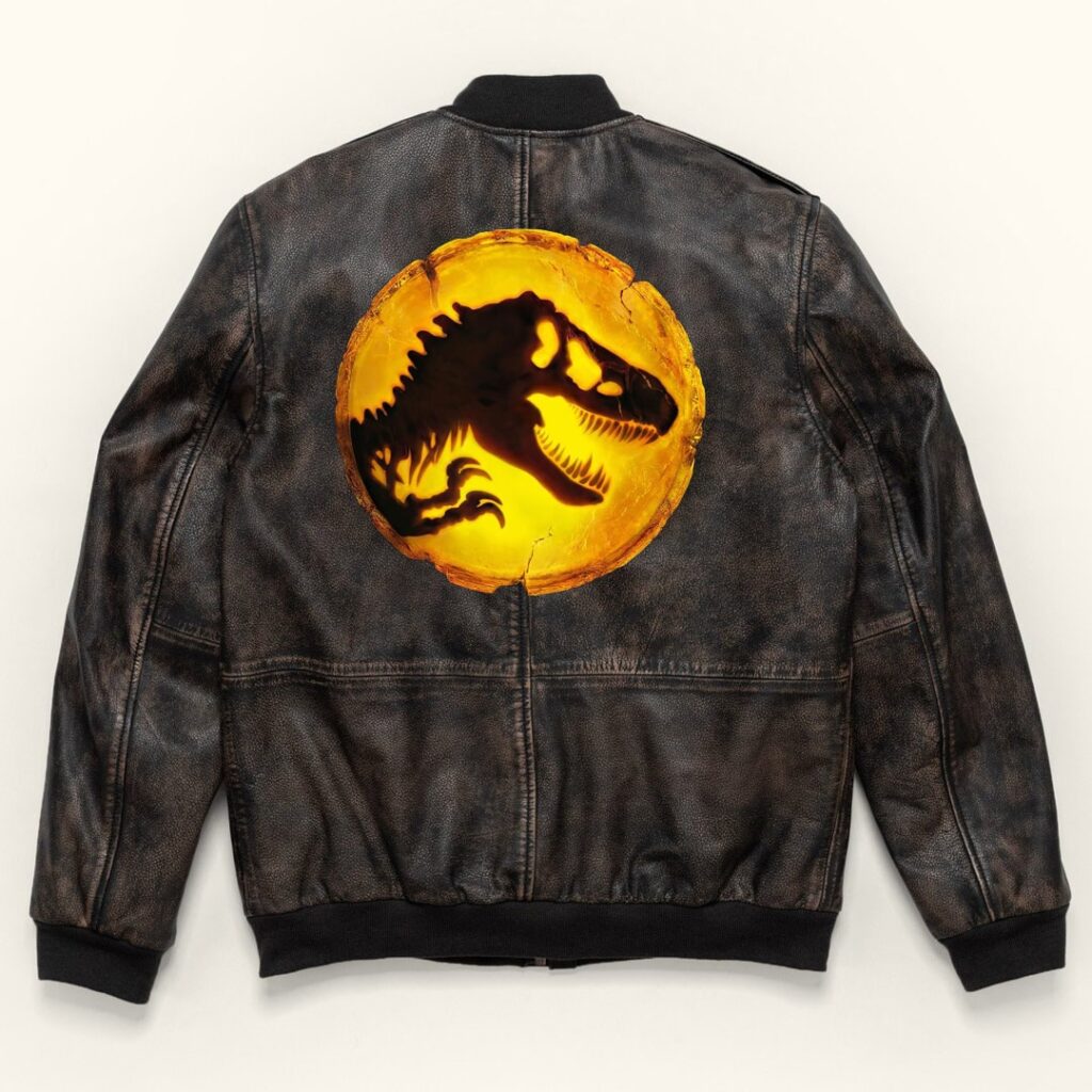 JURASSIC PARK DISTRESS BROWN COWHIDE LEATHER JACKET