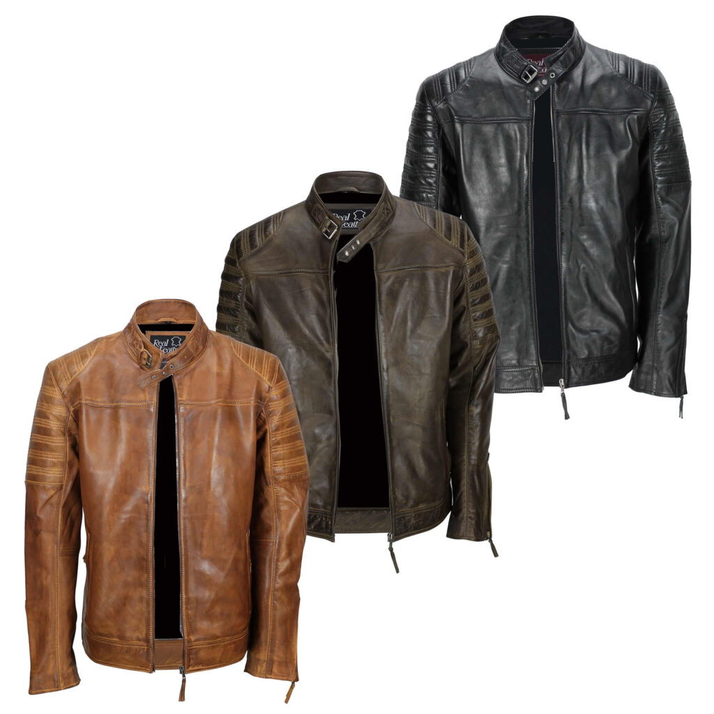 MEN'S SLIM FIT TAN BROWN REAL LEATHER JACKET COLLECTION