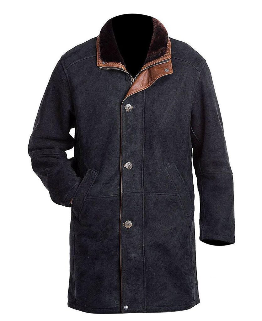 Robert Sheriff Taylor Longmire Suede Leather Trench Coat