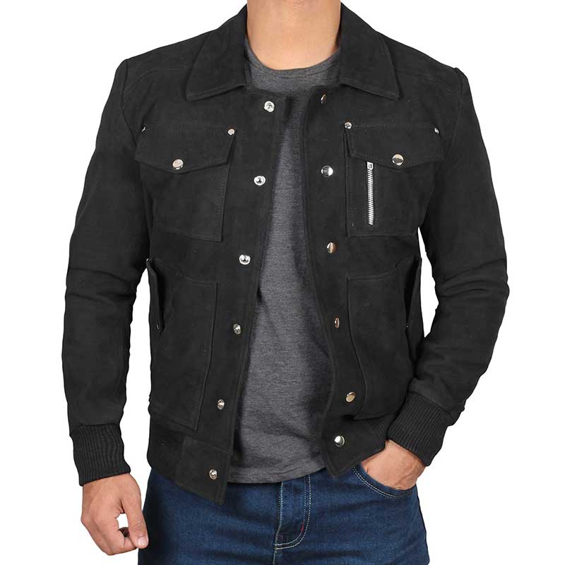 Mark Wahlberg Daddys Home 2 Black Suede Leather Jacket