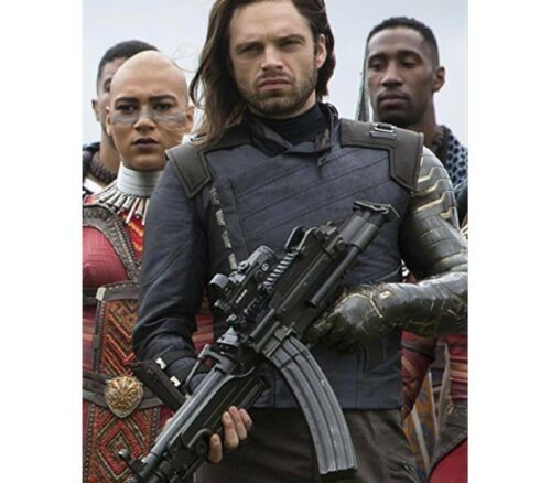 Infinity War Bucky Barnes Jacket Avengers Blue Winter Soldier White Wolf Jacket