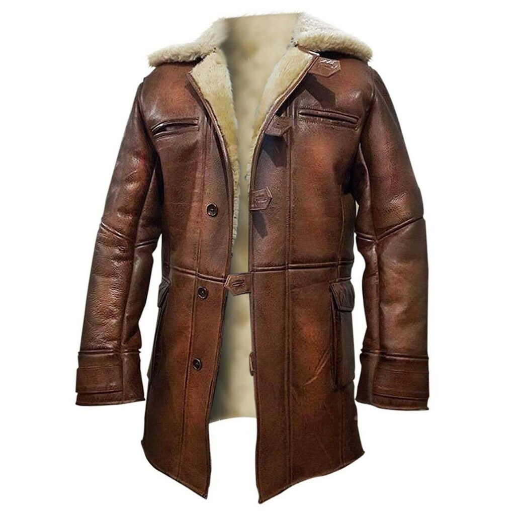 New Tom Hardy Dark Knight Rises Bane Coat Shearling Jacket 