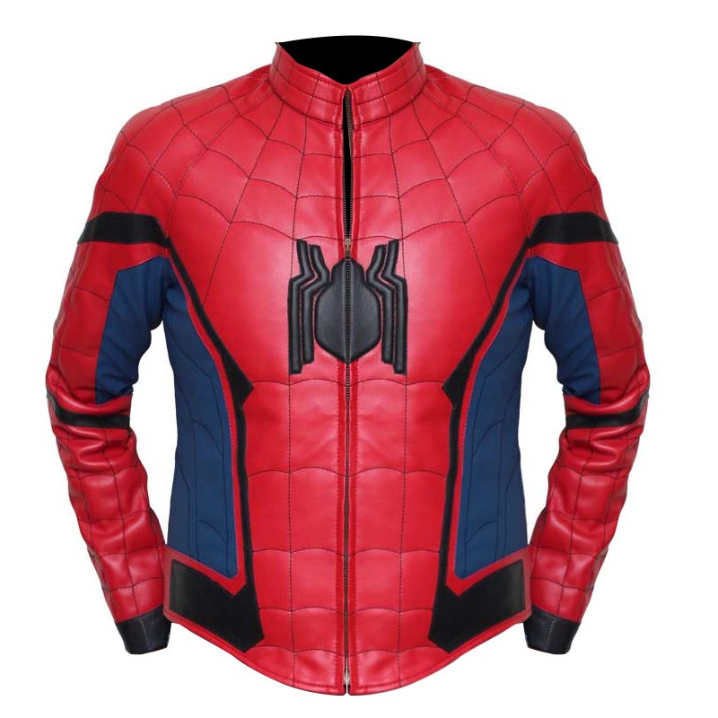 Spiderman Homecoming Red Leather Jacket Costume