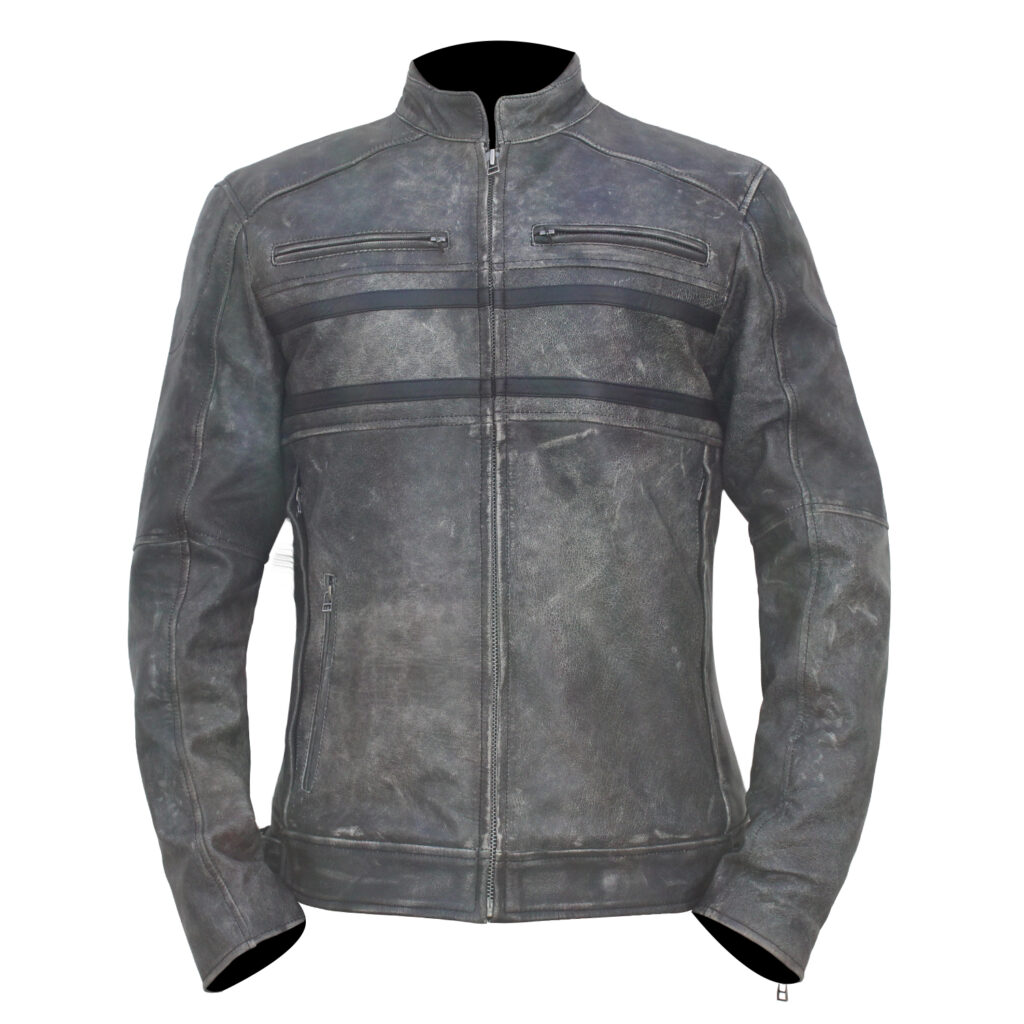MEN'S X-ELEMENT SIGMA DISTRESSED BLACK LEATHER JACKET