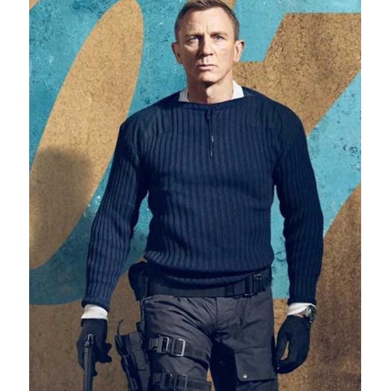 MEN S CLASSIC NO TIME TO DIE DANIEL CRAIG JAMES BOND SWEATER Supreme Fashion Jackets SF Jackets Celebrity Jackets