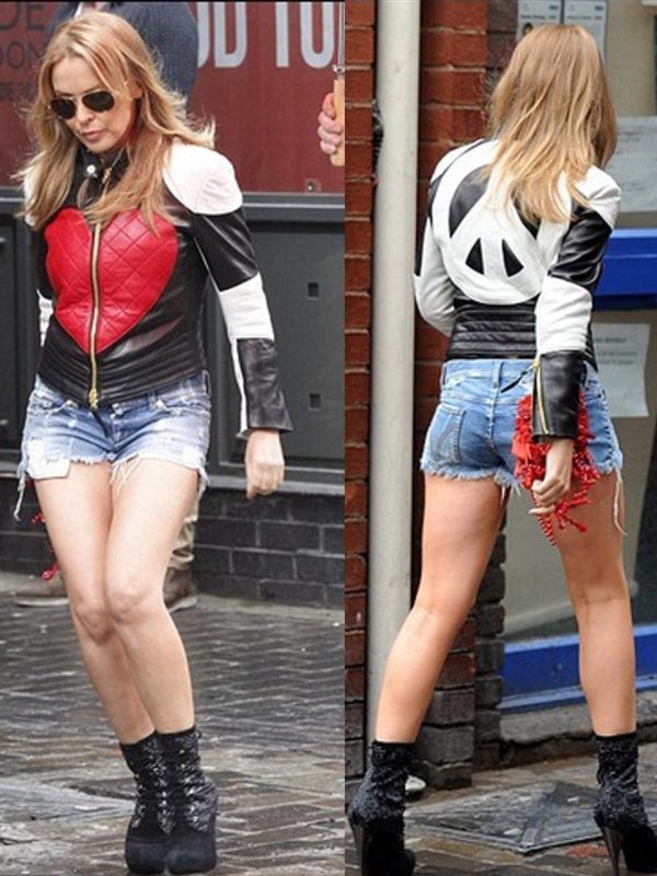 Kylie Minogue Red Heart Women Leather Jacket