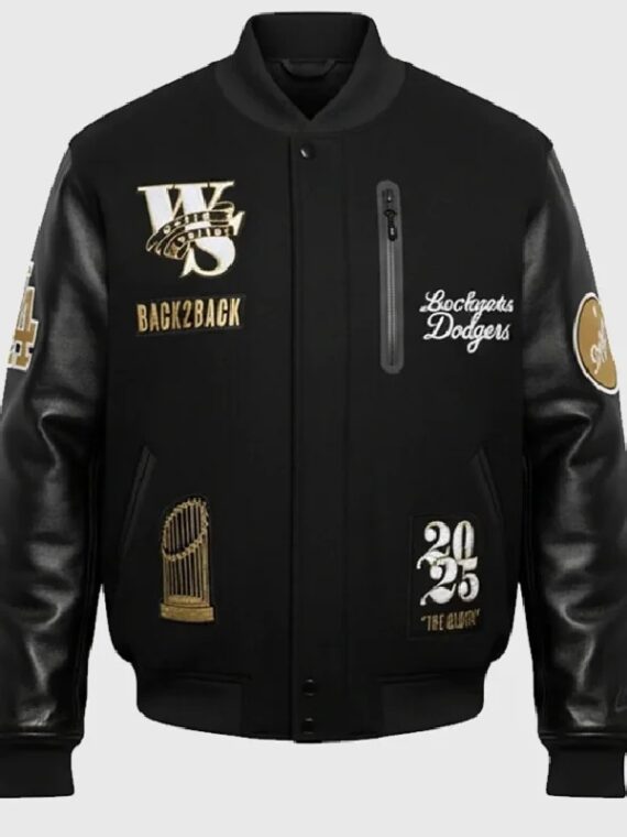 LA DODGERS WORLD SERIES BACK TO BACK VARSITY JACKET